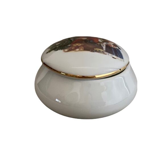 Reutter Santa Claus Lidded Trinket Box White Christmas Tree Germany Gift - Picture 7 of 14